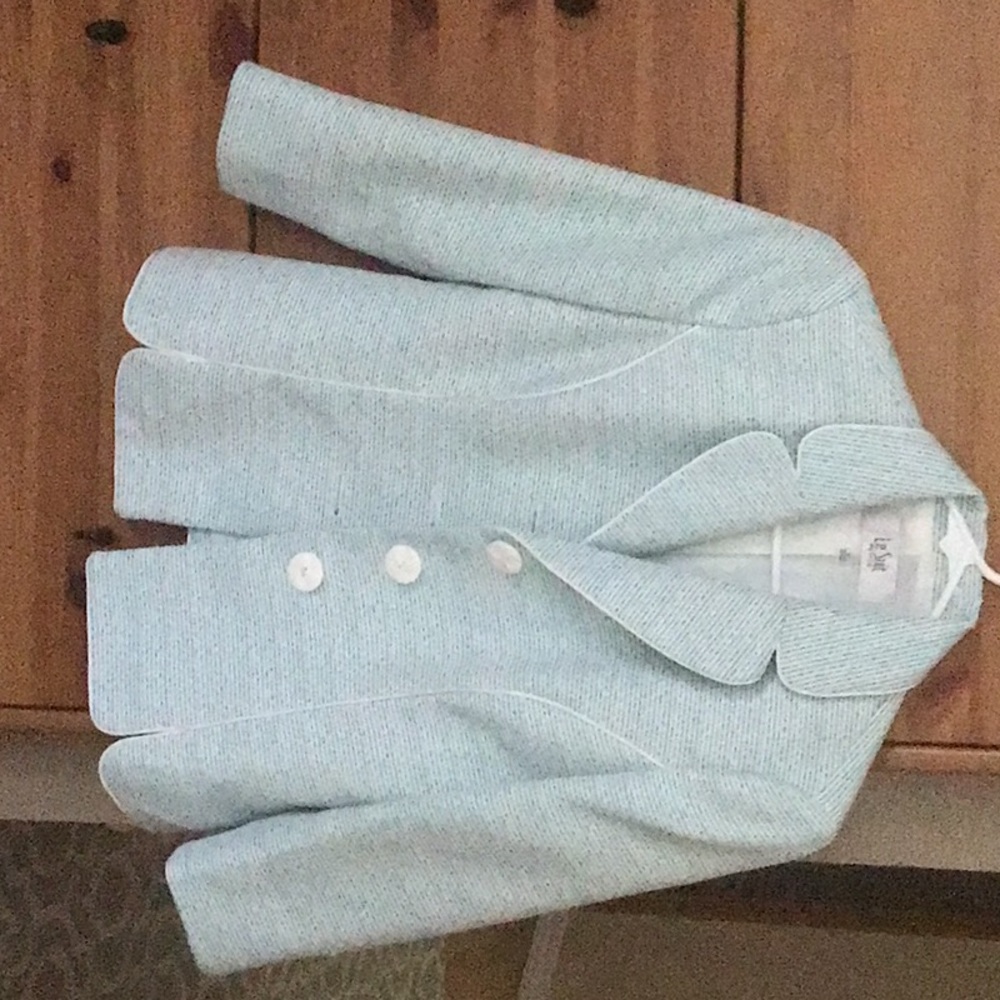 Blue, White, and Silver LeSuit Petite Jacket